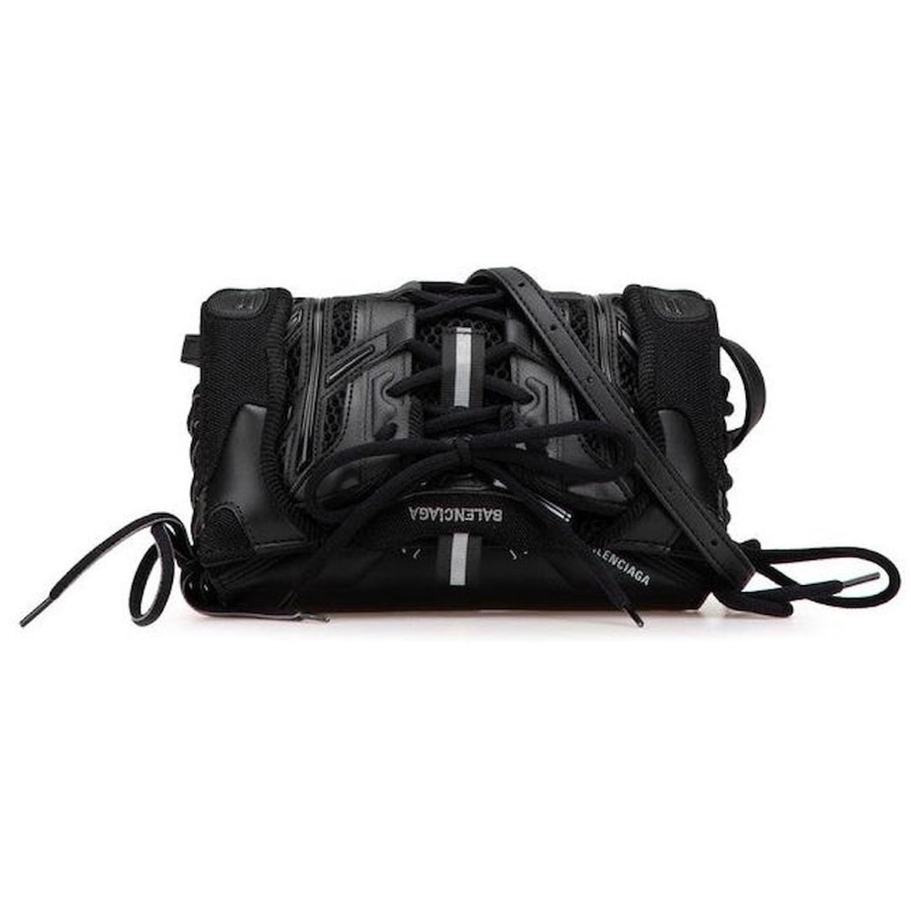 Balenciaga Nylon Leather Sneakerhead Mini Shoulder Phone Holder Bag